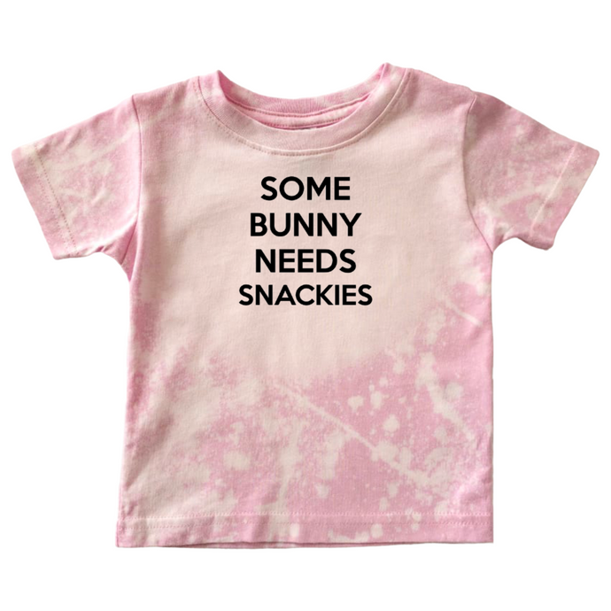 Some Bunny Needs Snackies Bleach Distressed T-Shirt
