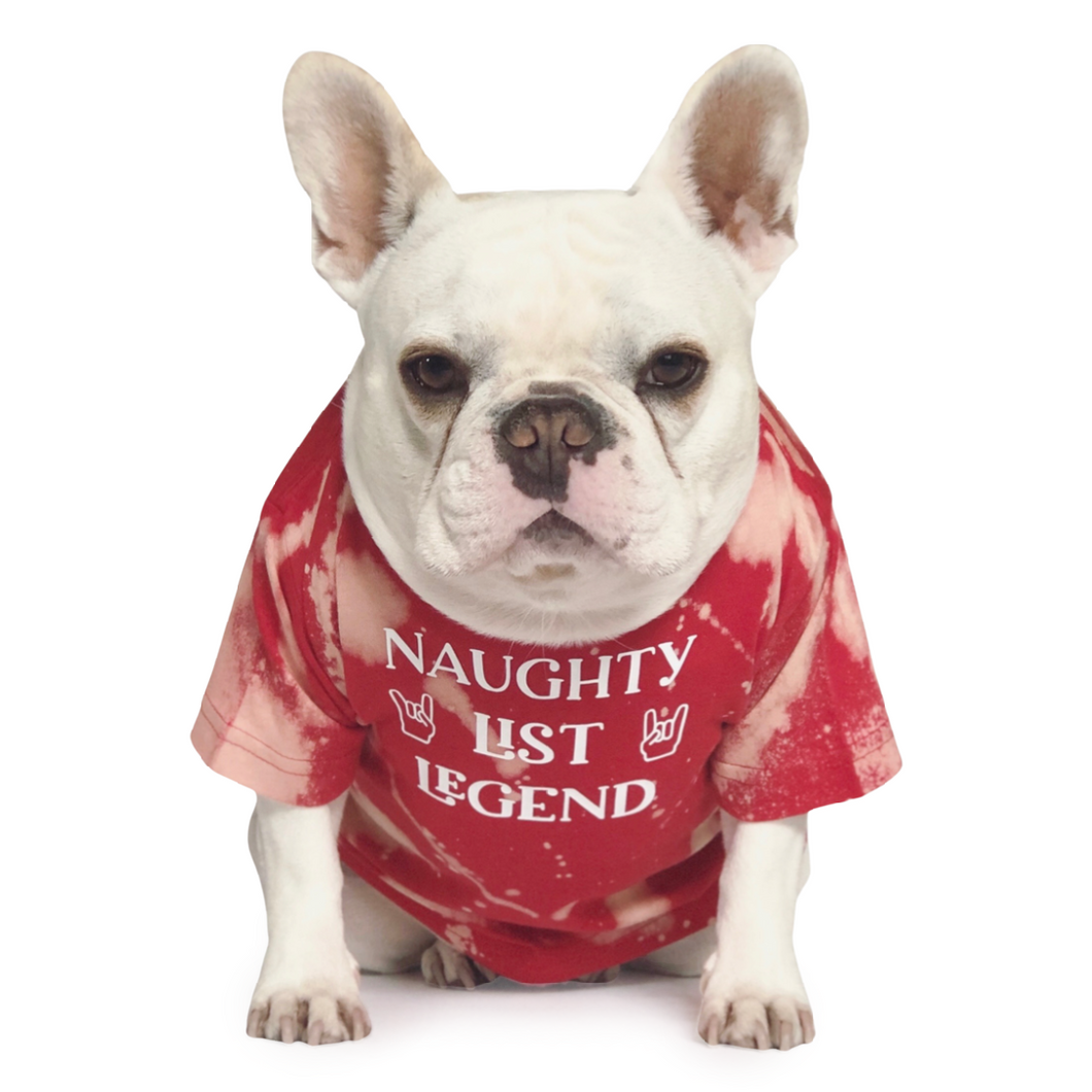 Naughty List Legend Red Bleach Distressed T-Shirt